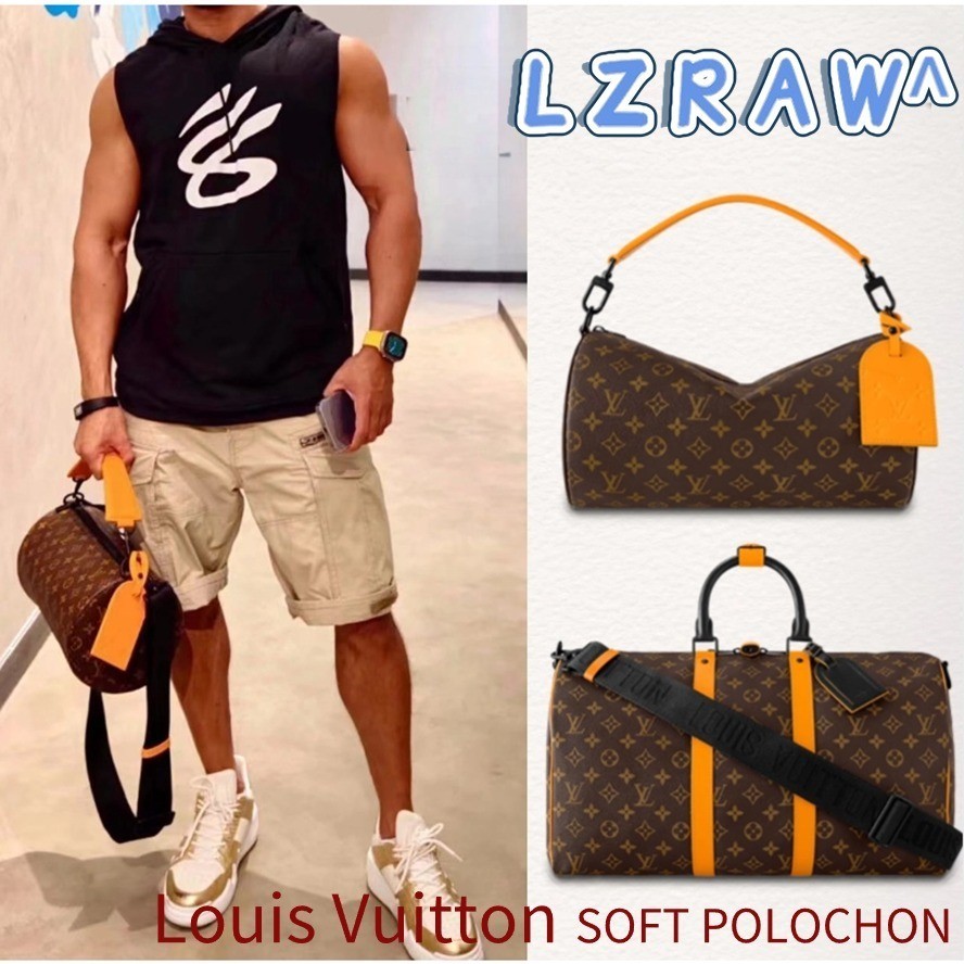 ♞,♘,♙New Louis Vuitton /SOFT POLOCHON /สายสะพายไหล่ถอดและปรับได้/กระเป๋าสะพาย/กระเป๋าเดินทาง/