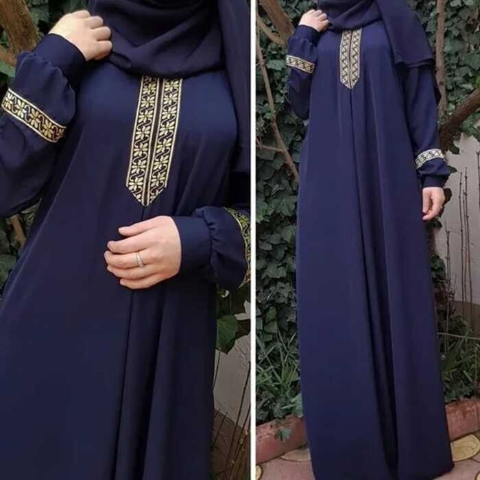 ❤ Casual Muslim Woman Islamic Clothing Abaya Dubai Turkish Indoneisa Islam National Style Print L