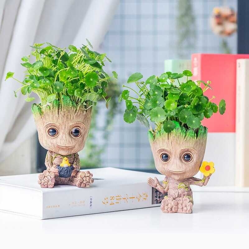 Groot Mini Figure Flower Pot Anime Movie Toys Cute Action Figures Sitting Groot Christmas Kids Toys 