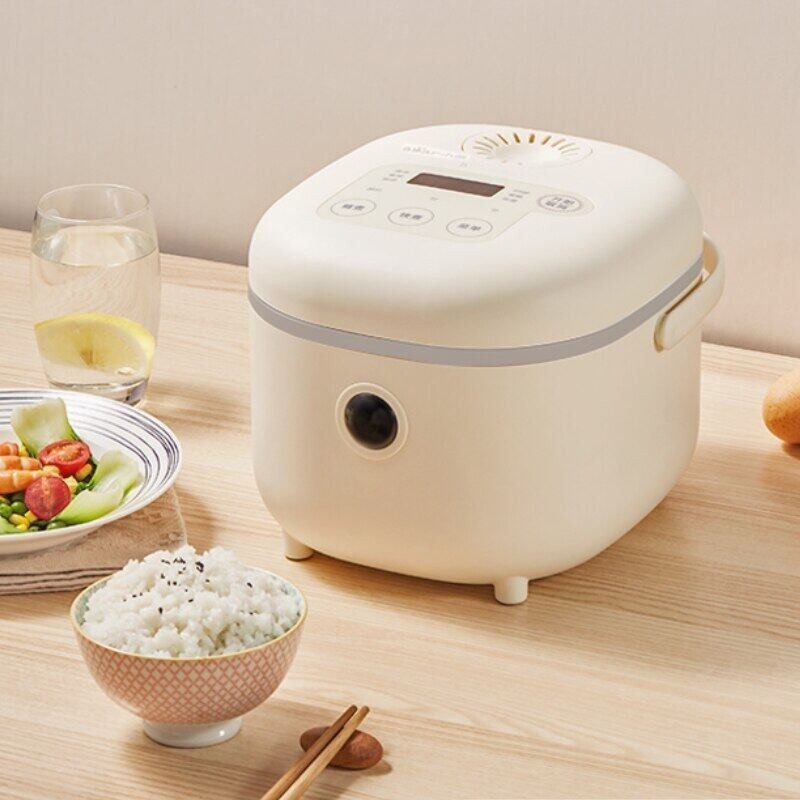 Bear/2L Mini Rice Cooker Multi-function Single Electric Non-Stick Household Small Cooking Machine Make Porriage Soup