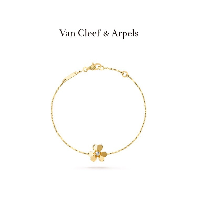 [พร้อมกล่อง] Vca Van Cleef &amp; Arpels Frivole Yellow k Gold White k Gold Diamond Mini Bracelet