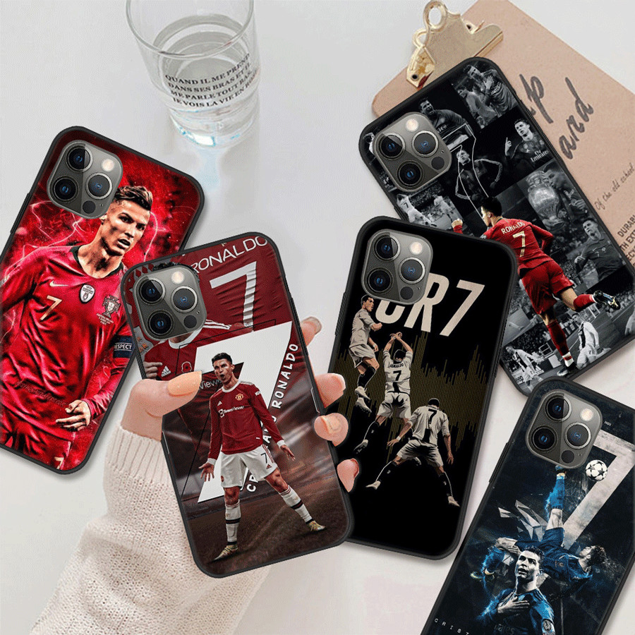 สําหรับiphone XR 11 12 Pro Max 12 Mini 15 pro max 15 plus TPUนิ ่ มสีดําเคสโทรศัพท ์ มือถือLD91 Cristiano Ronaldo CR7