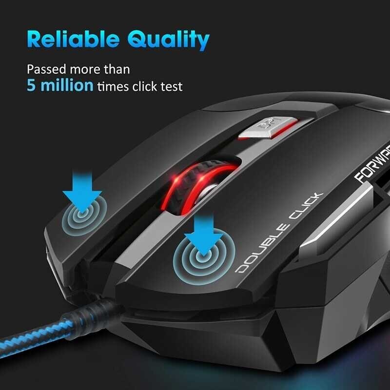 Computer Gamer 【hot】 Ergonomic Gaming Mouse USB Wired Game Mause 5500 DPI Silent Mice With LED Ba