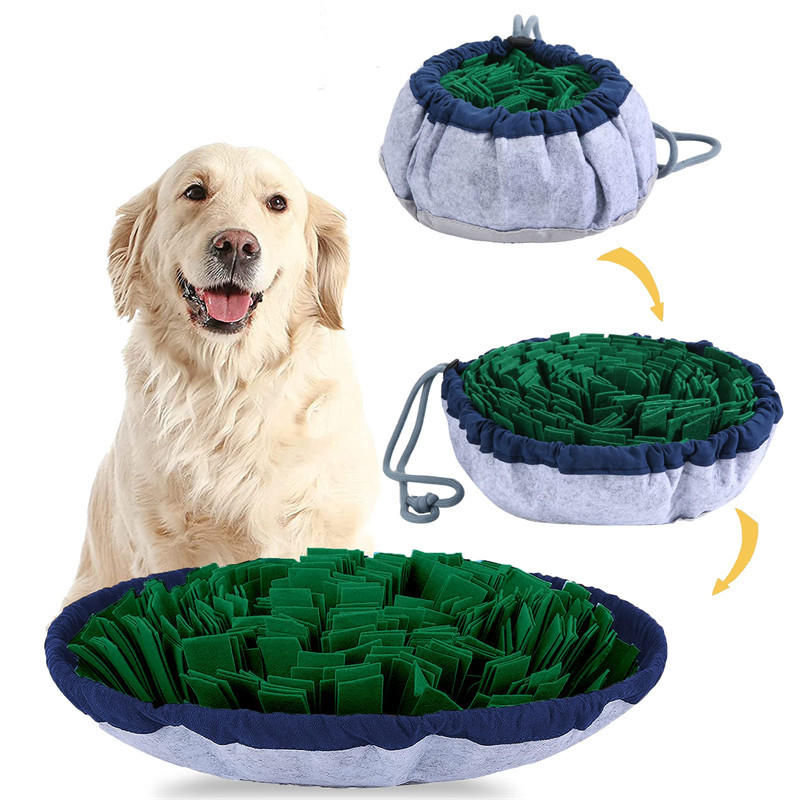 Benepaw สุนัขปริศนาของเล่น Snuffle Mat เสริมกลิ่นทักษะการล่าสัตว์ปรับปรุงทางเดินอาหารสุขภาพจิตแบบพกพาลื่น Dual Usage ชามให้อาหารเป็นมิตรกับสิ่งแวดล้อมล้างทําความสะอาดได้