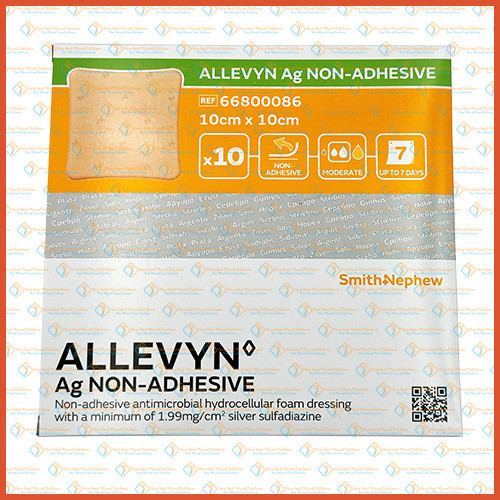 Smith & Nephew Allevyn Ag NON-ADHESIVE 10cm x 10cm 10's