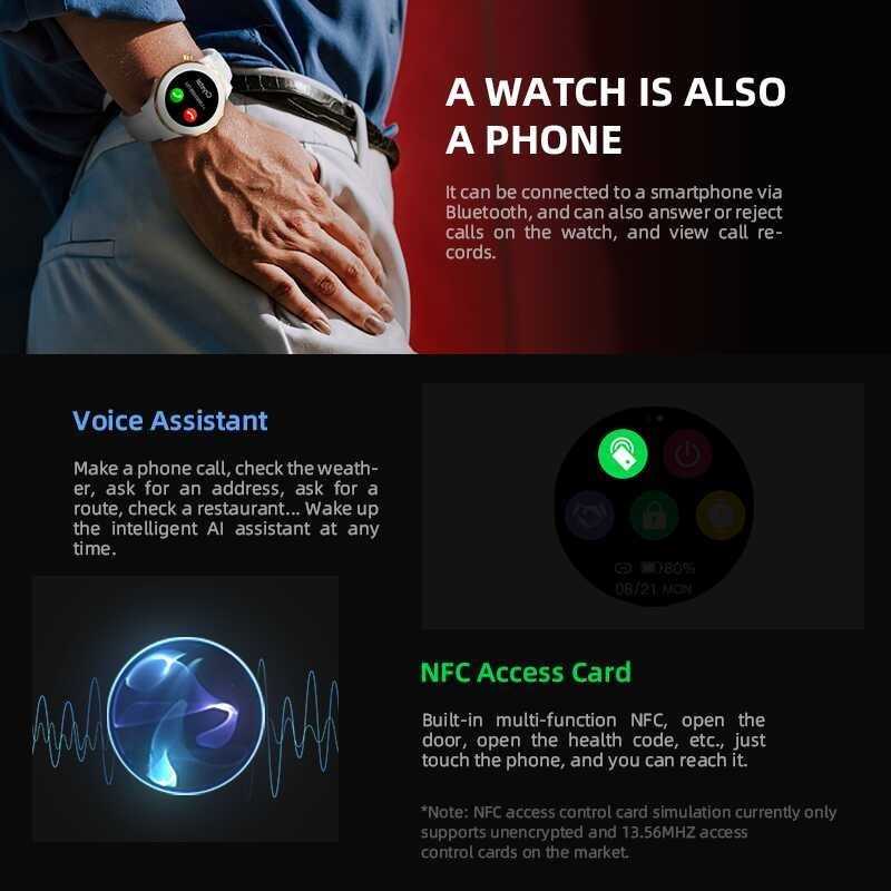 Mini 2023แฟชั่นสมาร์ทนาฬิกา HW3 NFC บลูทูธ Dial Call นาฬิกาผู้ห