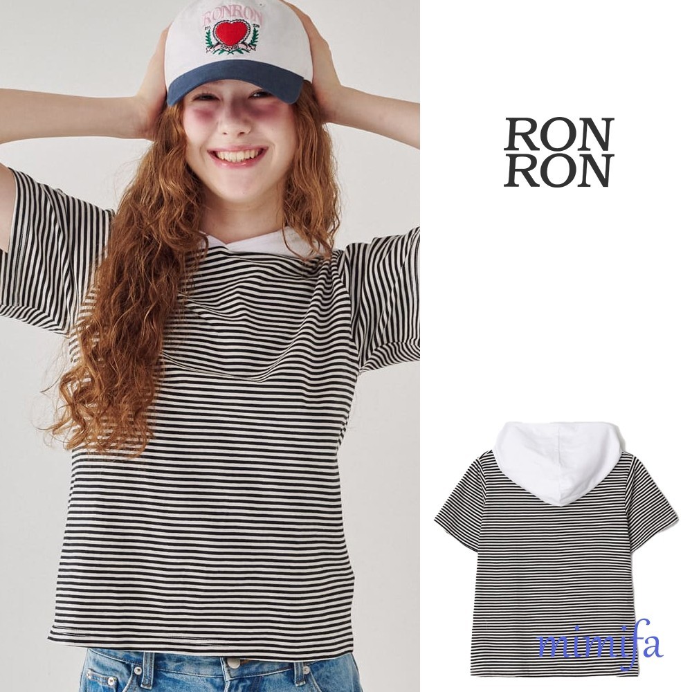 ♞เสื้อยืด RONRON HOODIE STRIPE