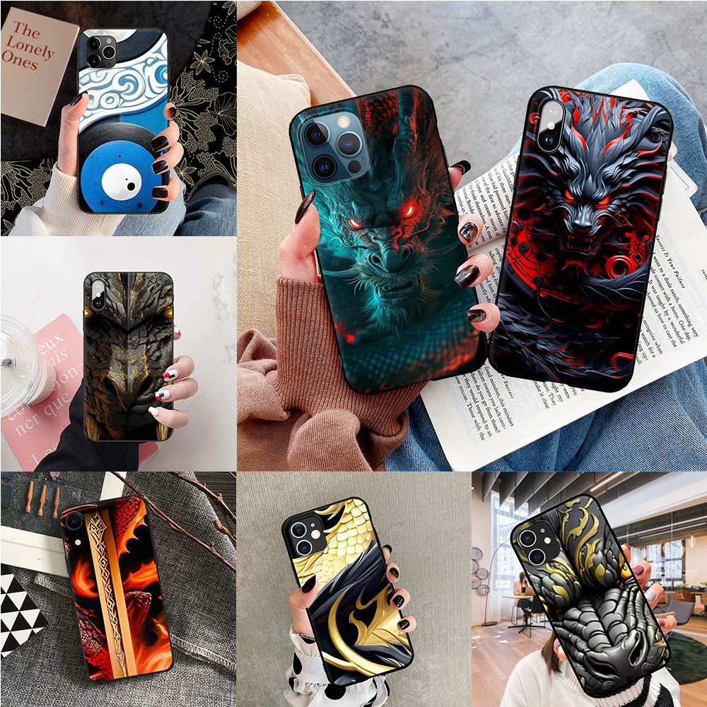 ปลอกOppo realme X7 Q2 Q3 GT neo 3 2 5 Pro V20 Q5X 10S V15 V13 V11 V5 K7Xฝาครอบมังกรญี่ปุ่นTPU Soft C