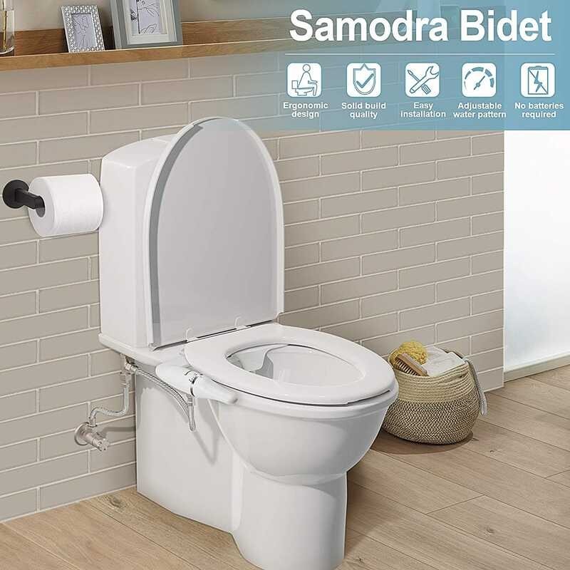 LY SAMODRA Ultra-Slim Bidet Attachment Non-Electric Dual Nozzle (Frontal & Rear Wash) Adjustable Wa