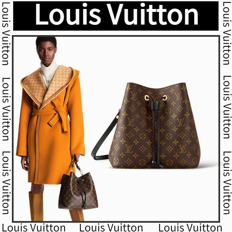 ♞หลุยส์ วิตตอง  Louis vuitton  กระเป๋าทรงถัง/กระเป๋าสะพายข้าง/NÉONOÉ handba00กระเป๋าสุภาพสตรี/100%