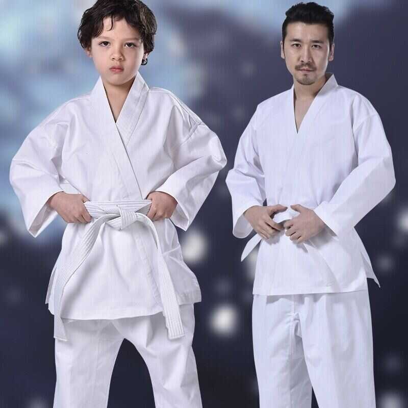 Boys Girls Professional White Karate Uniform Adult Kids Children Taekwondo Suit Women Men Kung Fu C