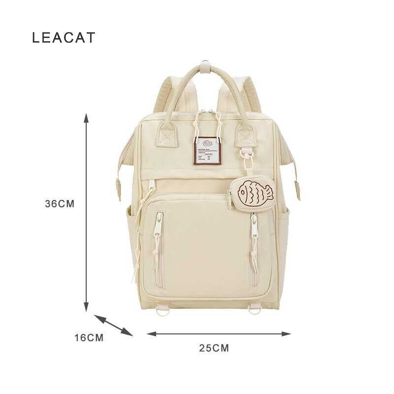 Travel Leacat Cute Bagpack Waterproof Nylon School Bags Female 14inch laptop travel backpack for Te