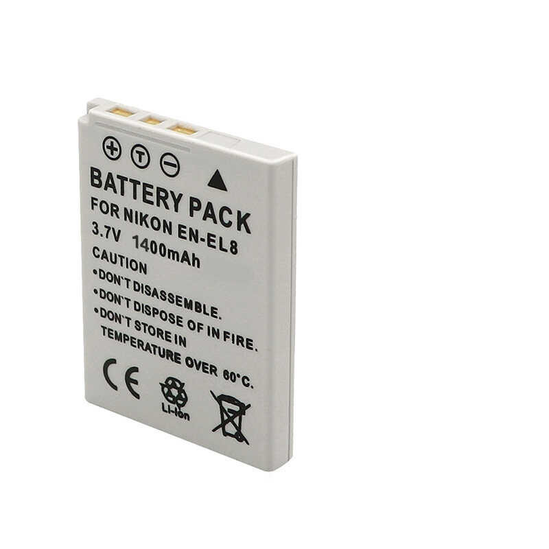 ➧ 1 ชิ้น 1400Mah Enel8 แบตเตอรี่กล้อง NIKON COOLPIX P1 P2 L1 L2 S1 S3 S4 S6 S7 400Mah     P  L  S
