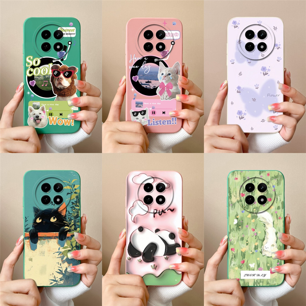 ร้อนปลอกใหม่สําหรับrealme 12 12X 5G Creative Collageแมวรูปแบบสแควร์ของเหลวซิลิโคนกันกระแทกนุ่มTPUปกหลังสําหรับRealme12 12X 5G Shell Capa
