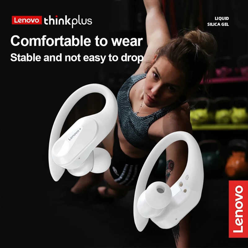 Lenovo Lp75 Ear Mounted Sports High-Quality Music With Microphone, Low Latency Bluetooth Headphones