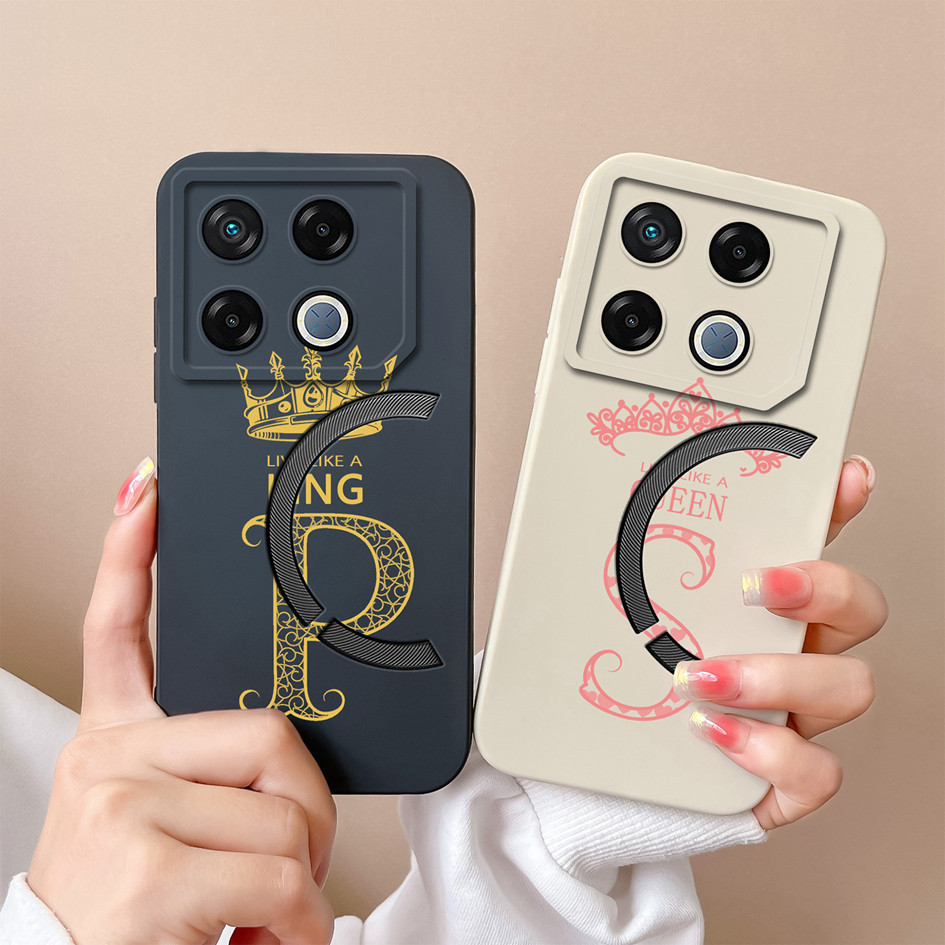 เคสโทรศัพท์สําหรับ Infinix GT 20 Pro กันกระแทกน่ารัก Crown Letter ซิลิโคน Soft TPU สําหรับ Infinix GT20Pro GT 20 Pro กันชน Capa X6871