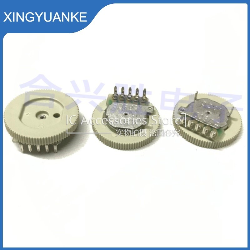 30 ชิ้น/ล็อต 18*2.5 มม.Dial Potentiometer Duplex 5 Pin C50K Beige ล้อ Roller Potentiometer