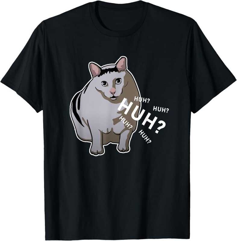 Meme huh cat T-Shirt เสื้อยืดเสื้อ huh cat meme