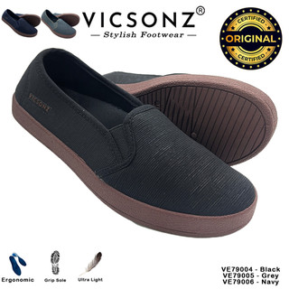 Vicsonz Kasut Wanita Kasual Kanvas Women's Shoes VE79004/VE79005/VE79006 Black/Grey/Navy Sneakers