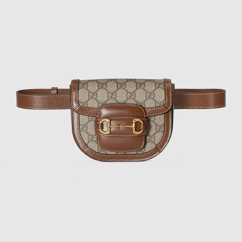 ♞,♘ราคาดีที่สุดของแท้ 100%กุชชี่ Gucci Horsebit 1955 Series Semi-circular Belt Bagกระเป๋าคาดเข็มขัด
