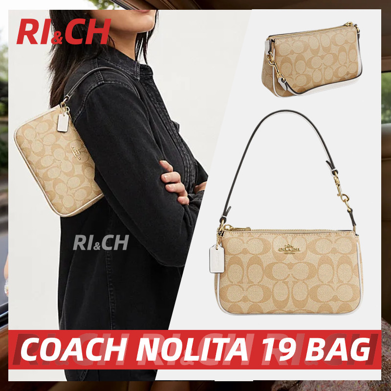 ♞,♘#Rich ราคาถูกที่สุดใน Shopee แท้COACH NOLITA 19 SHOULDER BAG กระเป๋าสะพายไหล่