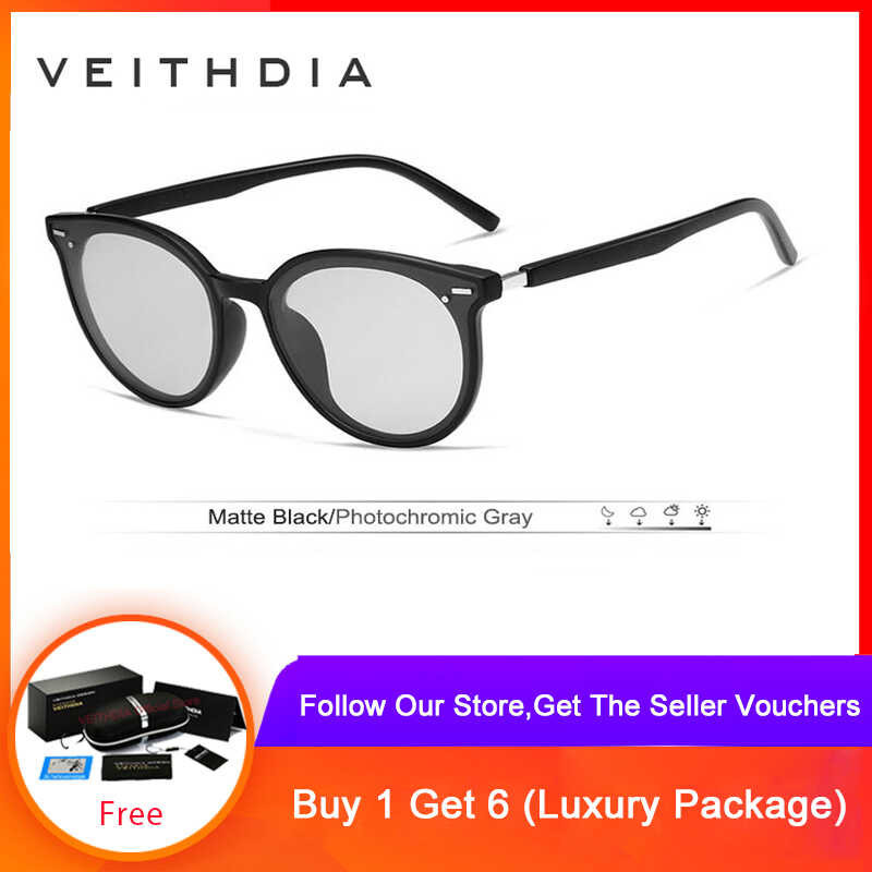แว่นกันแดดผู้หญิงเลนส์โพลาไรซ์ Veithdia Photochromic Day Night Dual Sun Glasses ผู้หญิง 8520