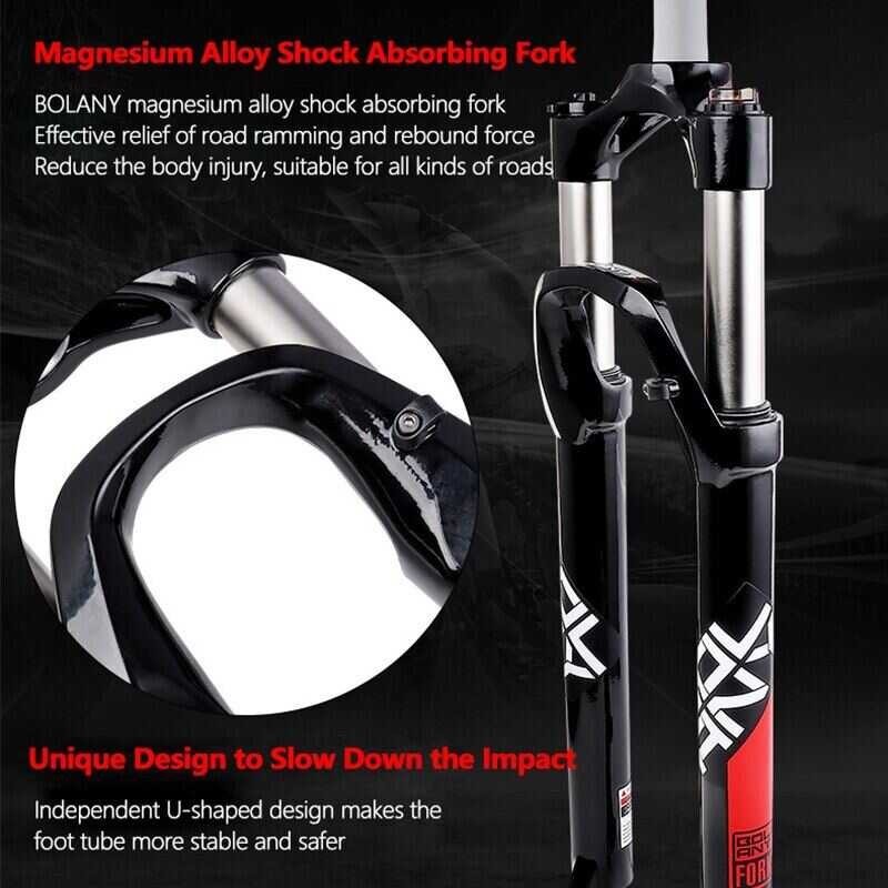 ❤ BOLANY MTB Bike Suspension Air Front 26 27.5 29Er Inch Aluminum Alloy Mechanical Fork Locking S