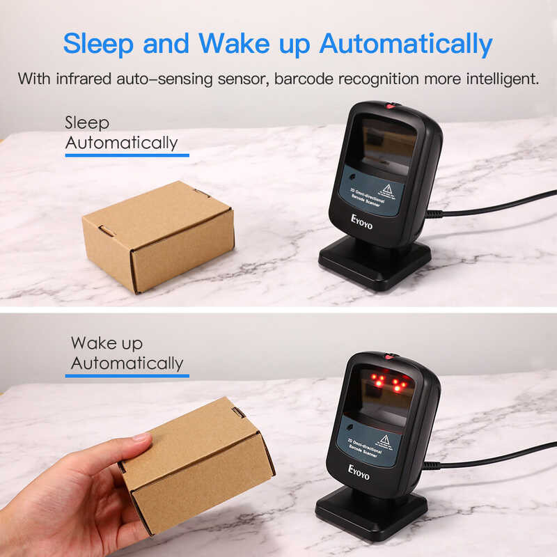 เครื่องสแกนบาร์โค้ดตั้งโต๊ะแบบมีสาย2d,เครื่องอ่า Eyoyo