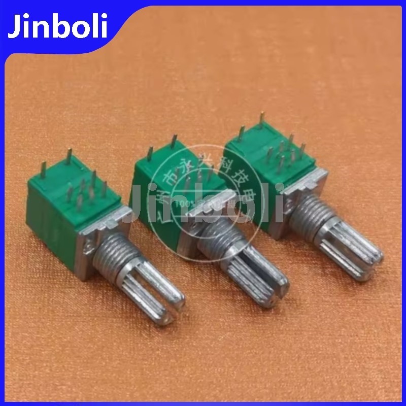3PCS 097 ประเภท RK097GS ปริมาณเสียงปิดผนึก Potentiometer B2K B202 คู่สวิทช์แนวนอน 8 Pin ดอกไม้เพลาคว
