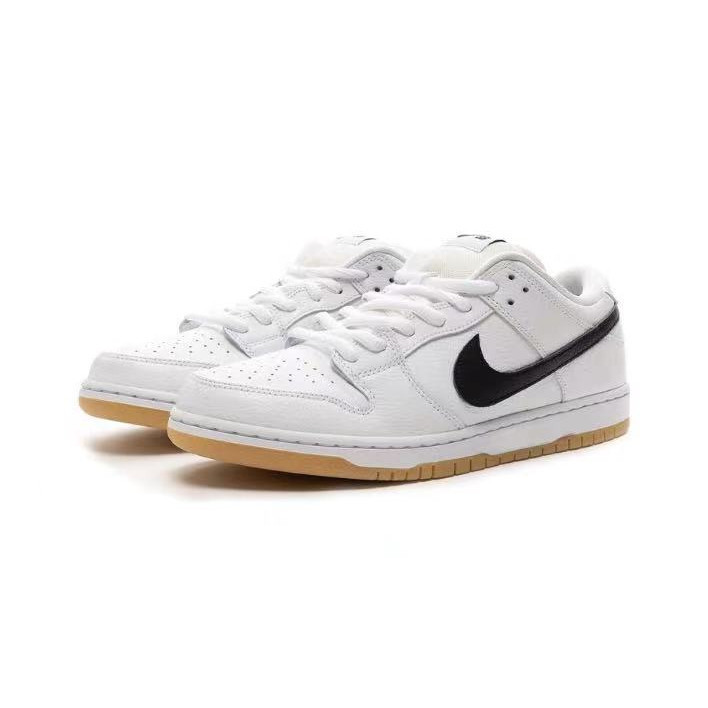 ♞,♘,♙รองเท้าลำลอง Nike SB Dunk Low Pro ISO สีขาวและดของแท้