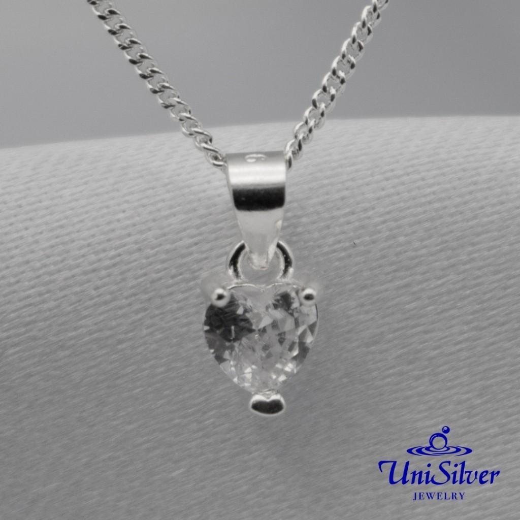 สร้อยคอจี้หัวใจเงินแท้ 925 Unisilver (NPS47-1016)