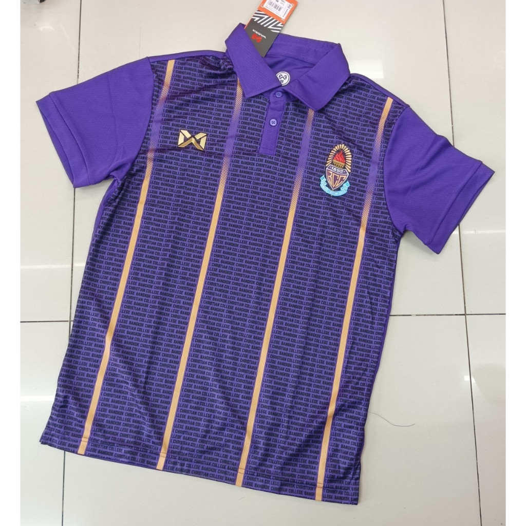 Warrix เสื้อฟุตบอล เสื้อแข่ง โรงเรียนกรุงเทพคริสเตียนวิทยาลัย Bangkok Christian College BCC ม่วง ของ