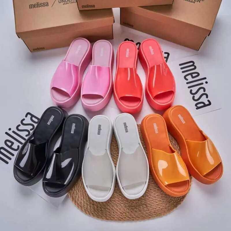 Melissa ❤ ❤ 2023 Women's New Thick Sole Drag Matsuke Shoes Ladies Jelly Sandals Beach Shoes Fragra