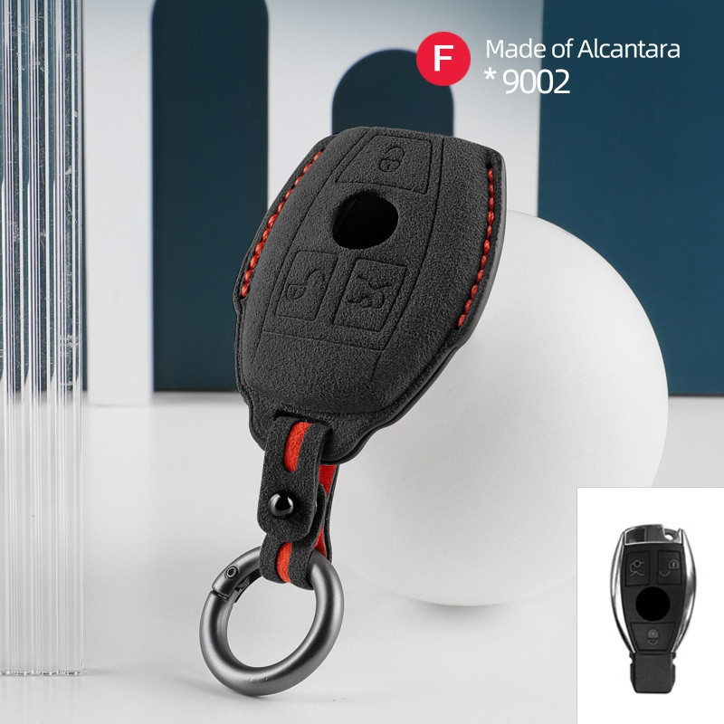 Alcantara เหมาะสําหรับ BENZ BENZ F ฝาครอบกุญแจ Suede Suede พวงกุญแจ