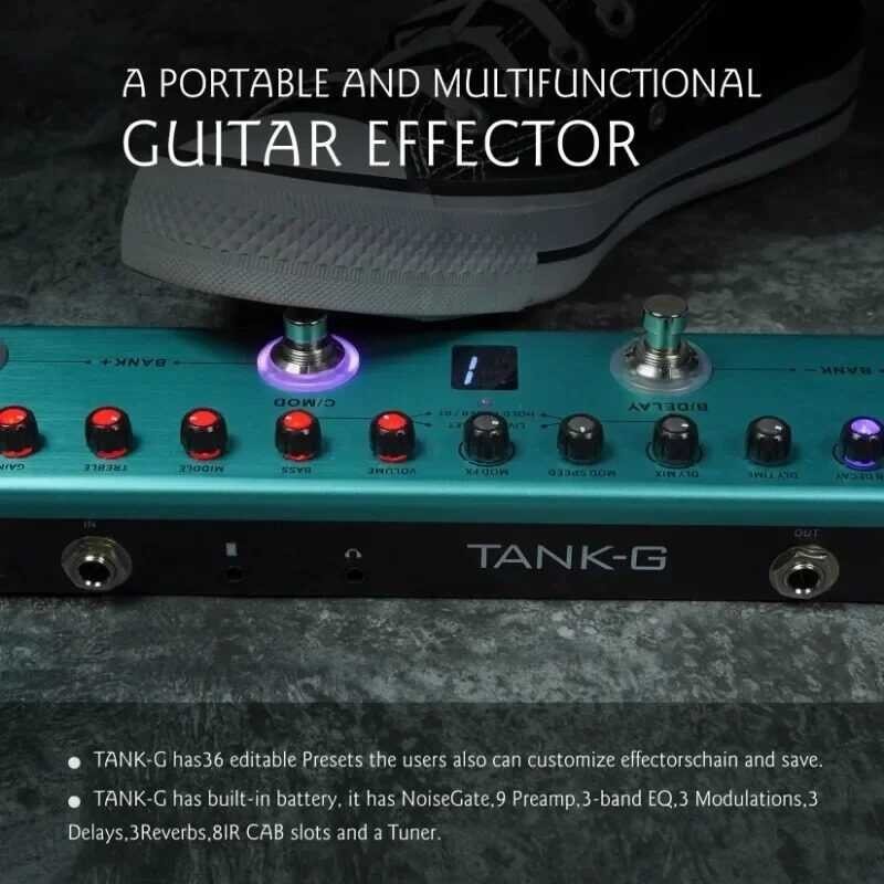 M-VAVE-B M-VAVE-G  YUMIER กีตาร์แบบ Multi-Effects Pedal 36 Preamp สล็อต9 Pr