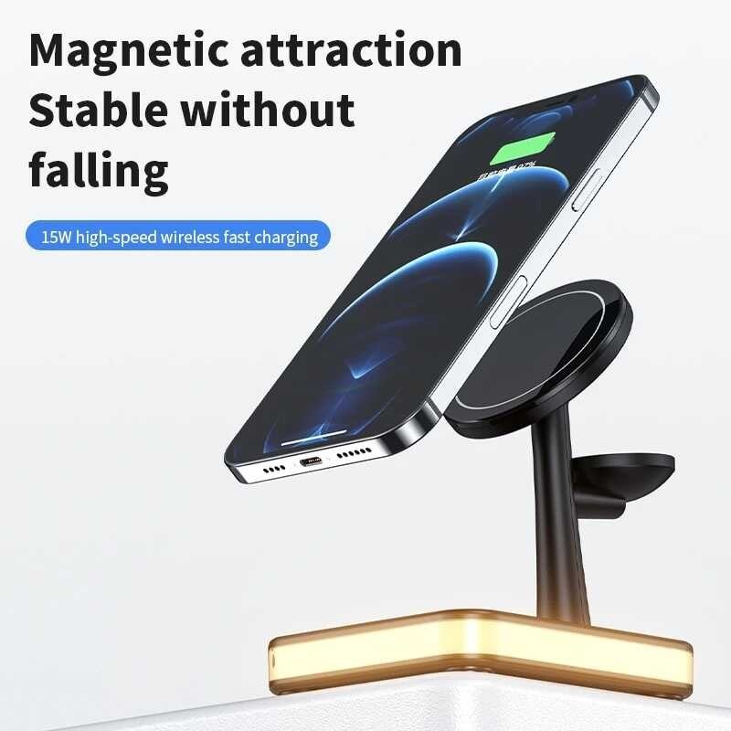 ❤ 3 In 1 Magnetic Wireless Charger Stand For Iphone 14 13 12 Pro Max Apple 8 7 6 Fast Charging Do