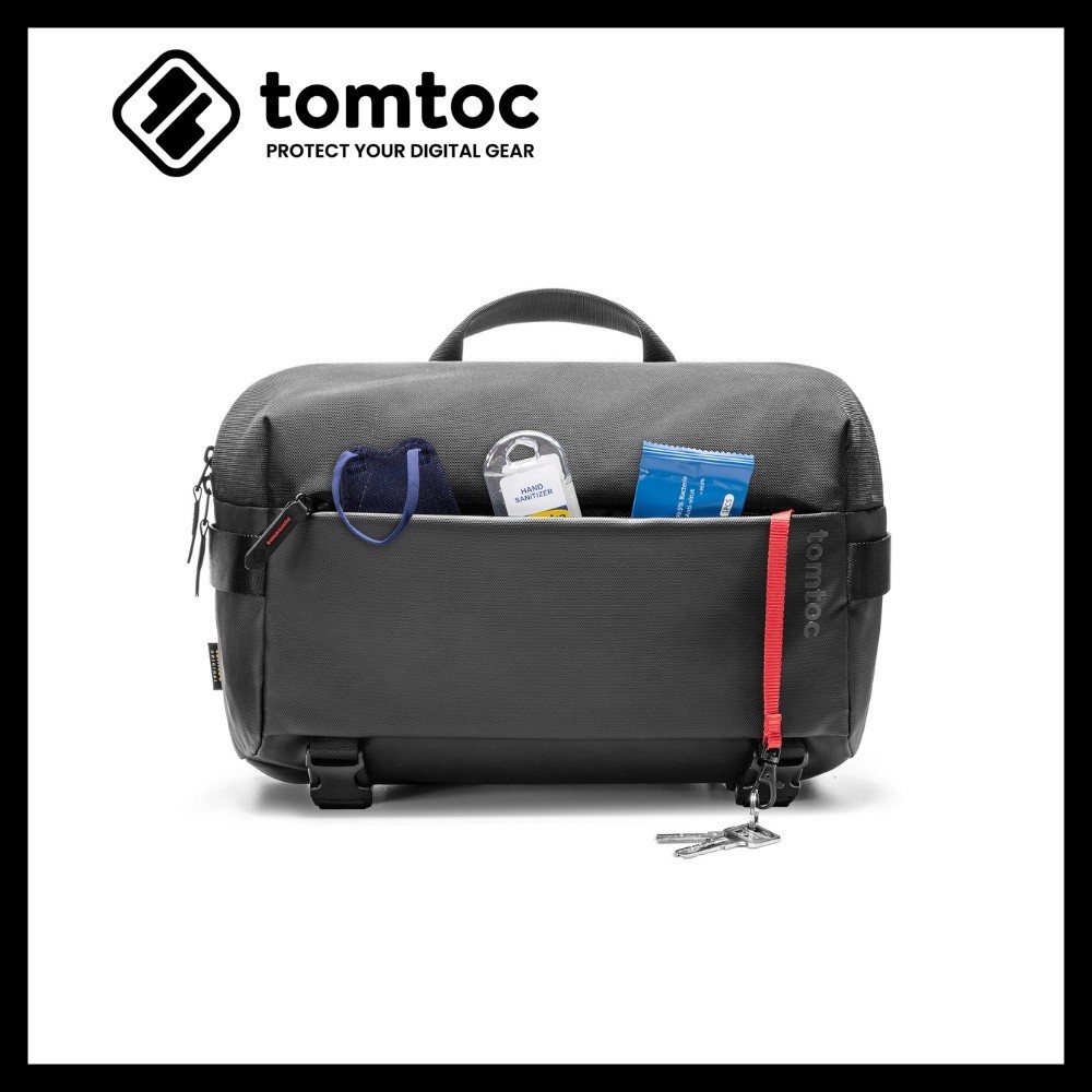 【genuine】Tomtoc Messenger Bag Large-Capacity Shoulder Bag Ballistic Nylon Water-Repellent Wear-Resi