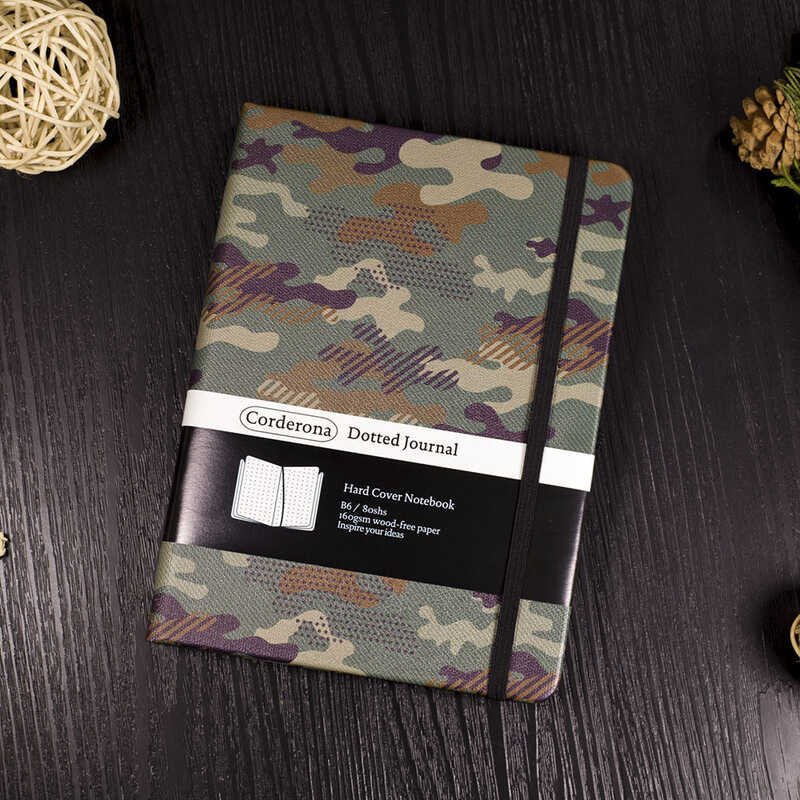 Corderona Camouflage B6 Bullet Dotted Journal 160Gsm Thick Paper Dot Grid Notebook