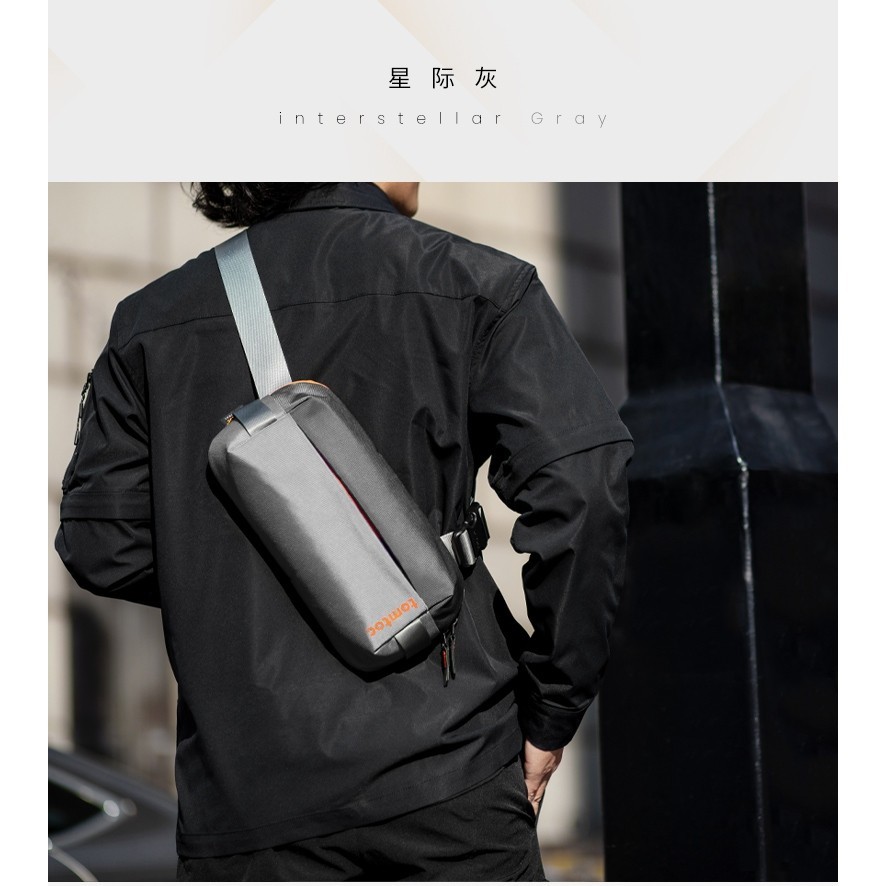 tomtoc Chest Bag  T21S1 can accommodate iPad mini /Switch Large capacity men's crossbody bag 8.3 in