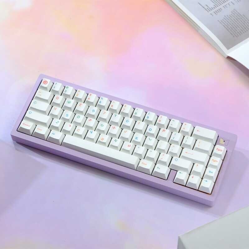 Only】Minimalist white 【Keycap Childhood Keycap Personalized colored font 130 Keys Profile PBT Sub