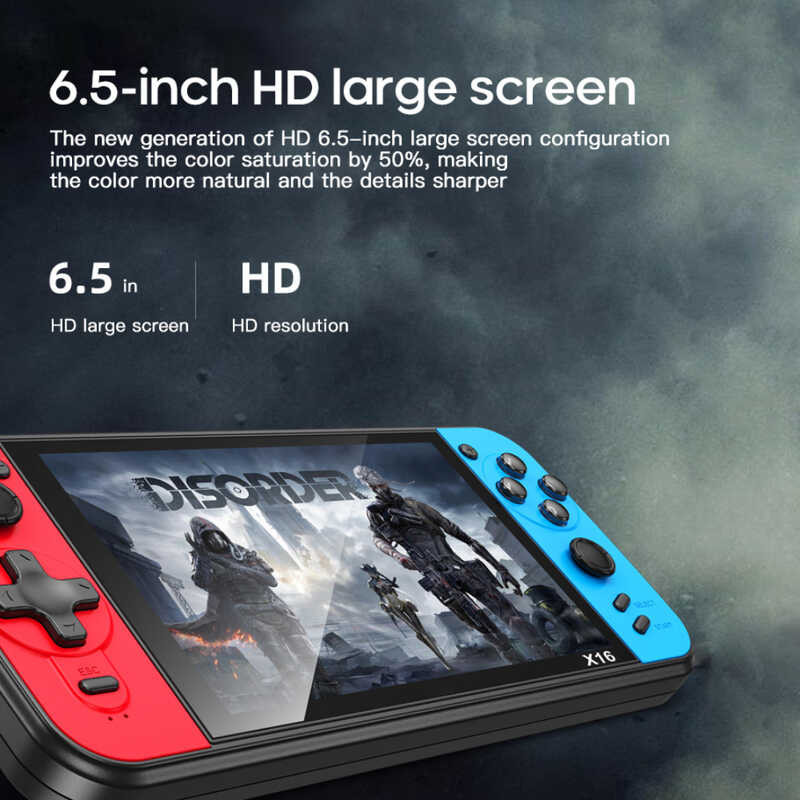 6.5-Inch PlayStation S-way Player Nostalgic Classic Dual-Shake Game Console 8G Built-in 5000 Games  