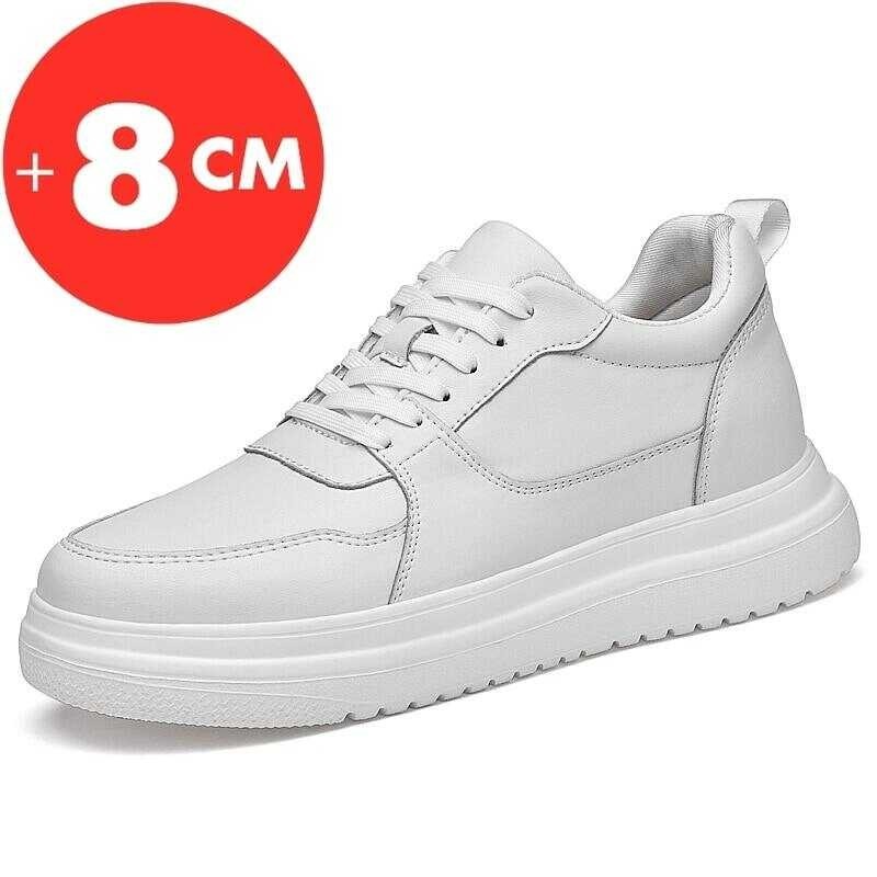 ❤ ❤ Men Sneakers Elevator Heightening Height Increase Insole 7-8Cm High Heels Genuine Leather