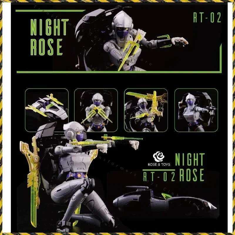 ❤️ ❤️ ในสต็อก Transformers Cybertron Warrior Rt-02 Night Rose KO Mp-55 Arcee Action Figure Coll