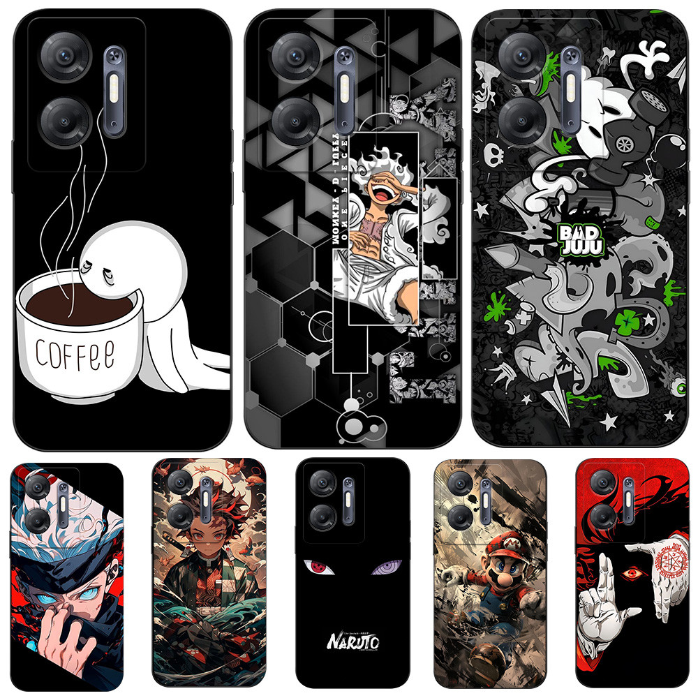 เคสสําหรับ infinix HOT 30 5G (X6832) Silicon Phone Back Cover เคส tpu สีดํา Funny Punk