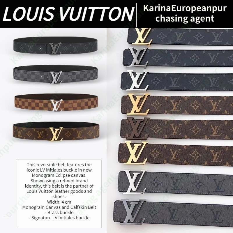 ♞,♘,1 หลุยส์วิตตองLouis Vuitton LV INITIALES 40 mm 35mm Men Belt ผู้ชาย/เข็มขัด/เข็มขัด