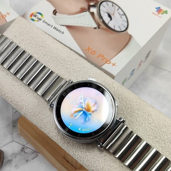 นาฬิกาข้อมือสมาร์ทวอทช์ หน้าจอ AMOLED บลูทูธ NFC IP68 x6 PRO+ GS Wear GT4 mini VS SAMSUNG HK9 PRO M