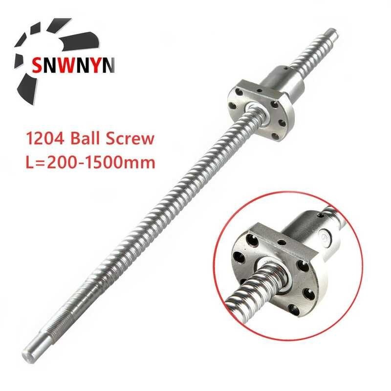 FREE SHIPPING Hined 1204 Ball Screw Sfu1204 250 300 500 600 800 1000Mm C7 Roller Ballscrew With Sin 