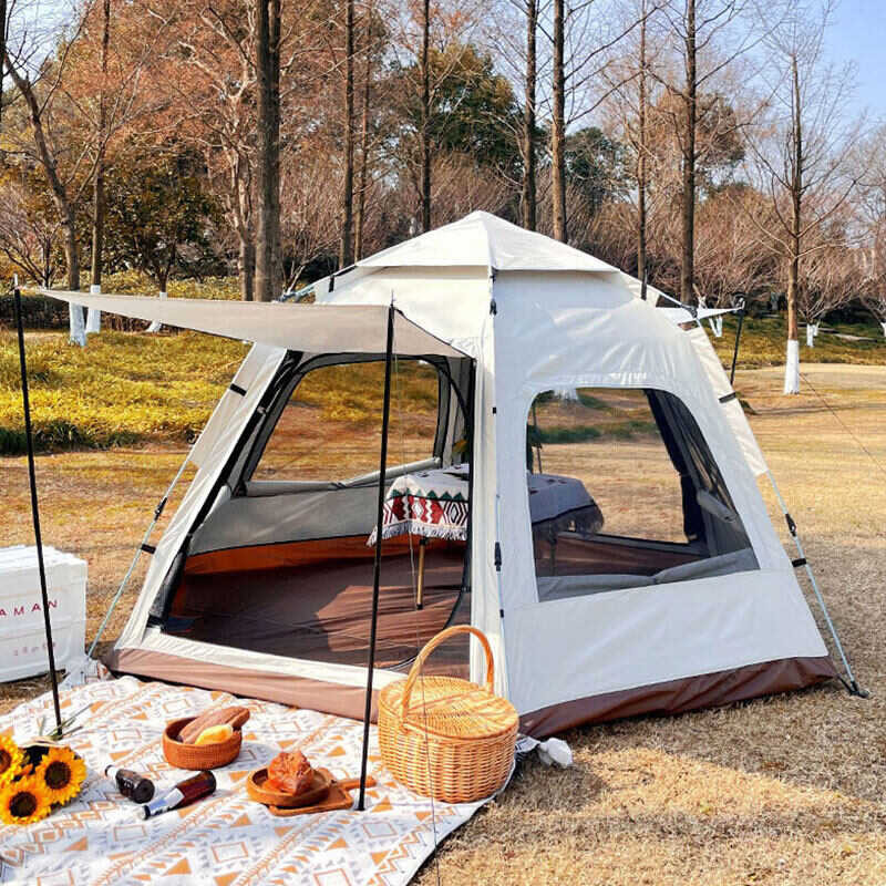 【Cod】Tent KOETSU Hexagonal Outdoor Tent Camping Large Space Rainproof Camping Field Tent Fully Au