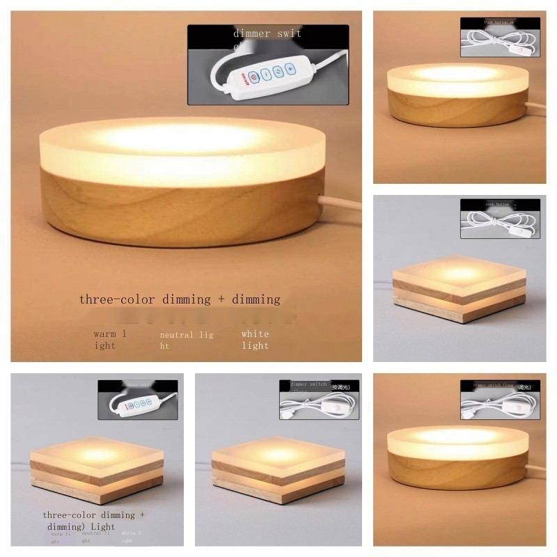 ไม้อะคริลิคไฟ LED night light ฐานเรืองแสงสร้างสรรค์, แจกัน, วงเล็บด้านล่างของตู้ปลา