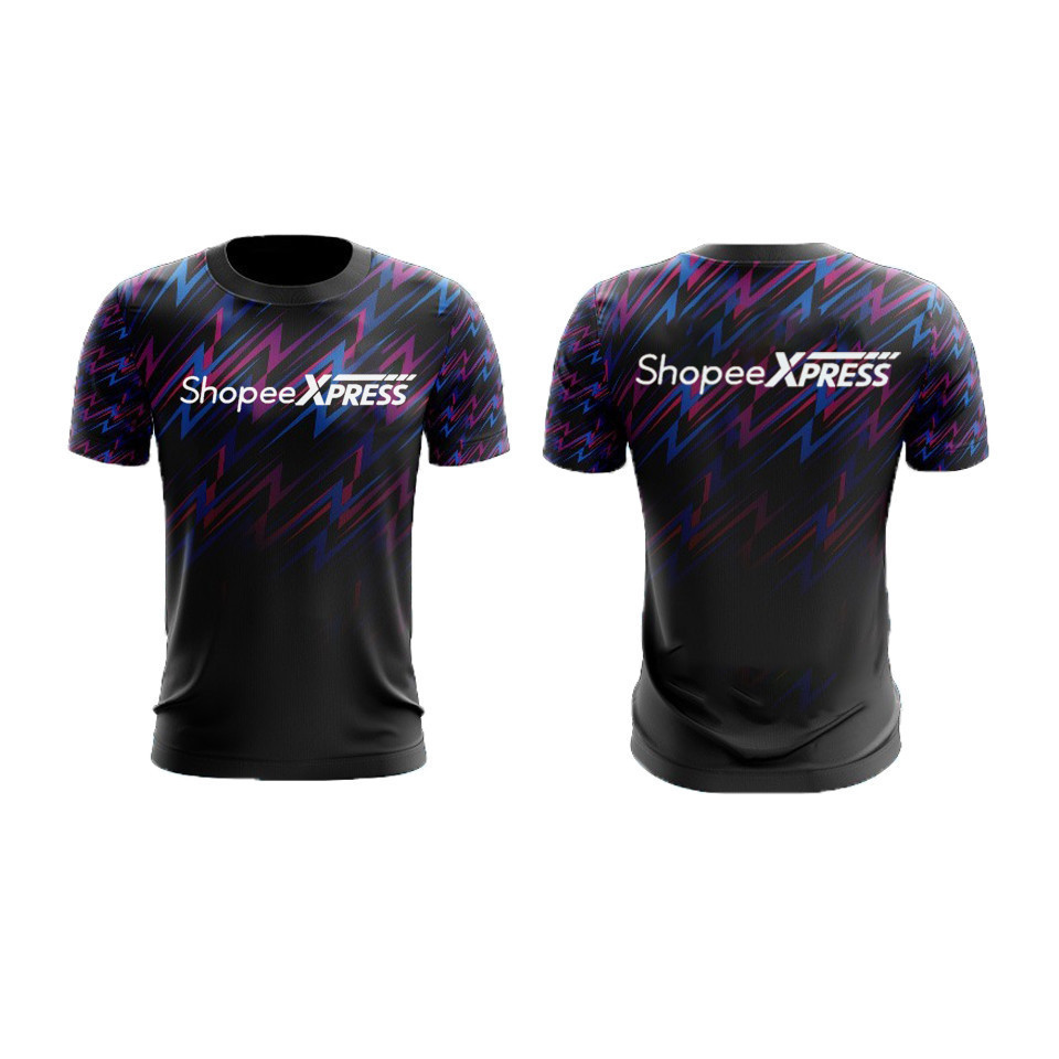 [Ready-Stock ] 2024 J &T Flash SPX Express Design Style Sublimation Microfiber Jersey Retro Collar Short Sleeve Jersey Top